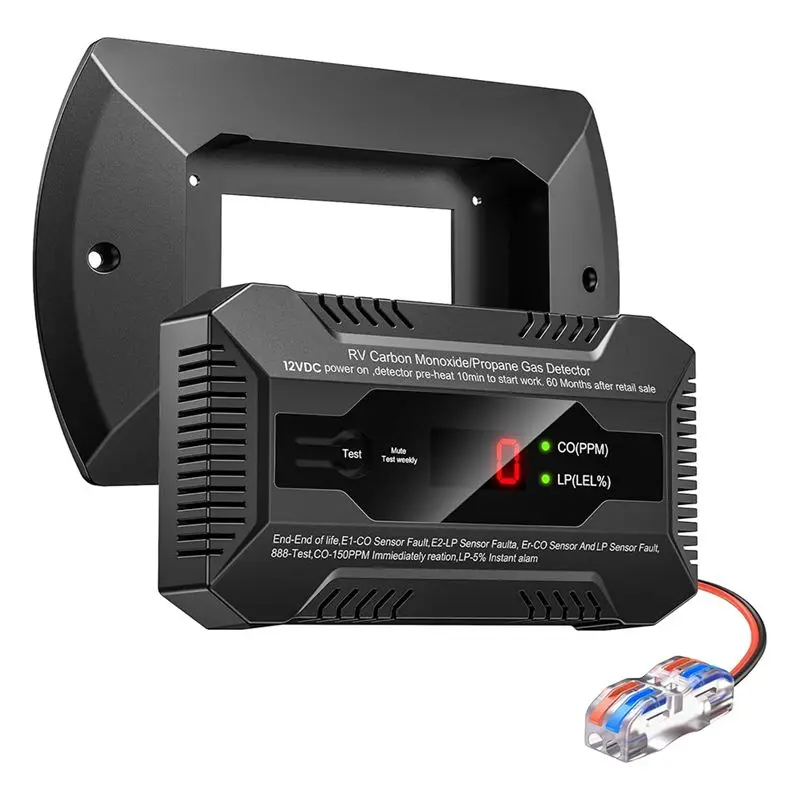RV Carbon Monoxide And Propane Detector With Bracket Dual LP/CO Gas Alarm For RV And Home Use-12V DC RV Propane-ABQA