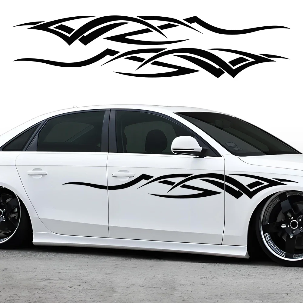 Car Door Side Sticker Kit, Waterproof PVC Vinyl Wrap Cover Decals Auto Exterior Decor Accessories