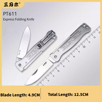 SANRENMU PT611 Folding Knife Swedish Sandvik 12C27 Stainless Steel Sharp Portable Pocket Knife Camping Meat Cutting Fruit Knife