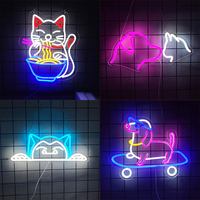Cat And Dog Series Neon Signs, Cartoon Cat And Dog Led Wall Lamp Usb Powered, Used For Bedroom, Restaurant, Bar Party Decor.