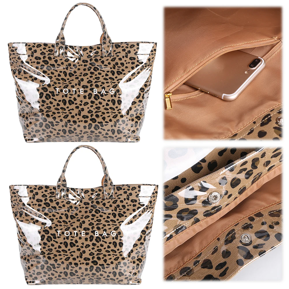 

PVC Canvas Printed Tote Handbag Large Capacity Vintage Shoulder Bag Waterproof Versatile Handbag Work Date Bag