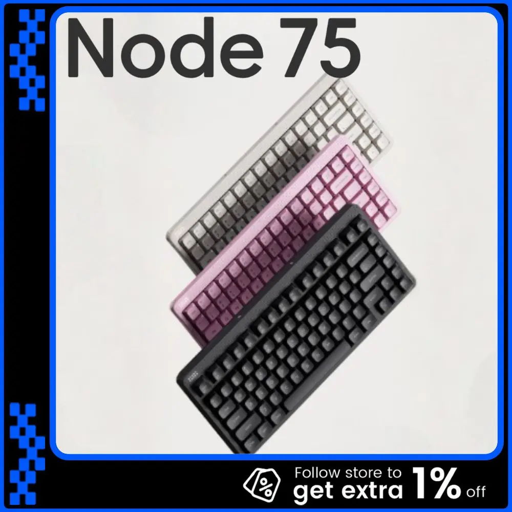Nuphy Node75 Tri-Mode Wireless Keyboard 1000 Hz Dichtungsstruktur Mechanische Tastatur Low-Profile/High-Profile Nano/MAX Switch