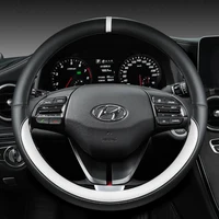 Fundas para volante de coche, 38cm, para Hyundai i30 Creta Tucson ix35 Solaris Elantra Santa Fe Kona i40 Palisade, accesorios para automóviles