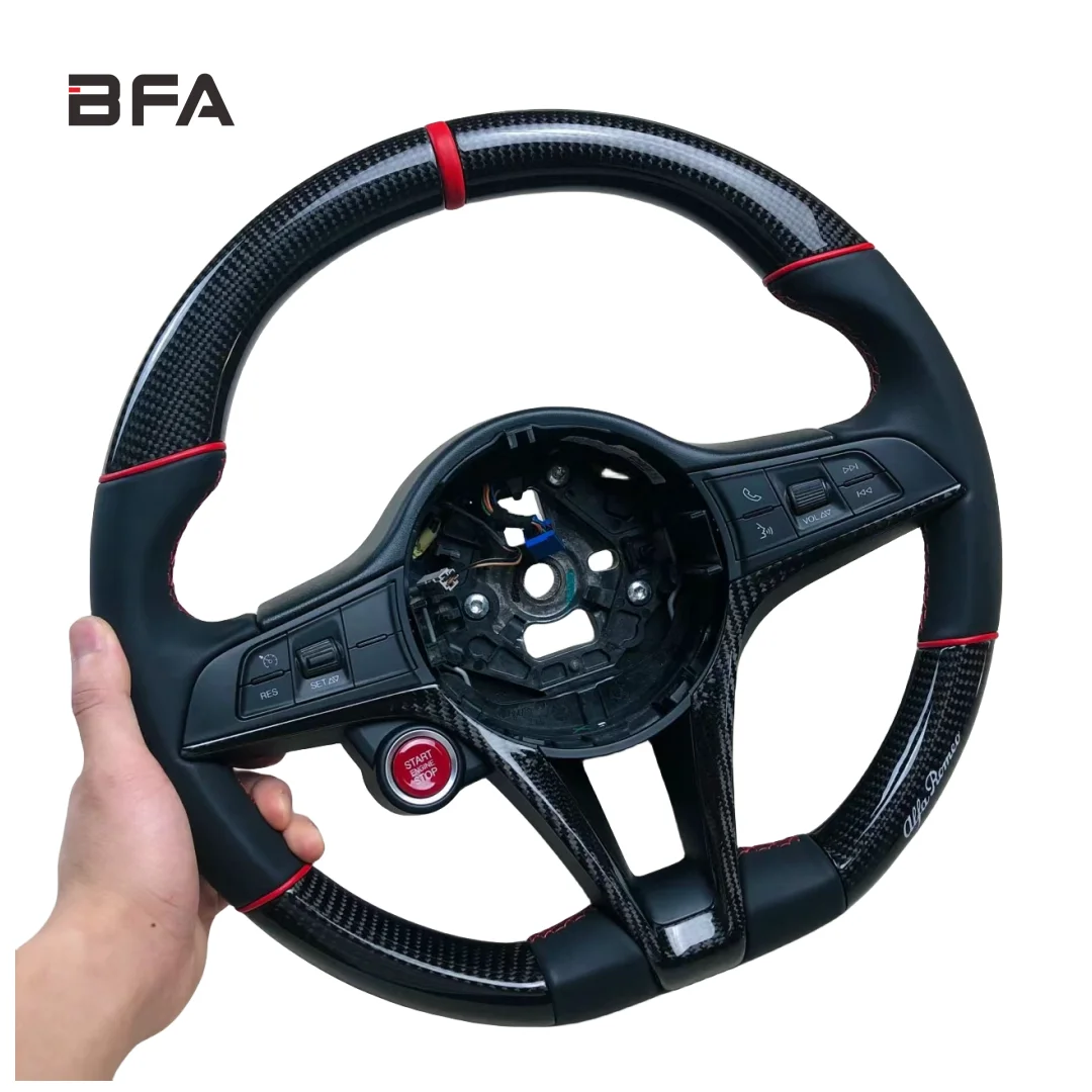 

For Alfa Romeo Giulia upgraded for Alcantara style carbon fiber style steering wheel