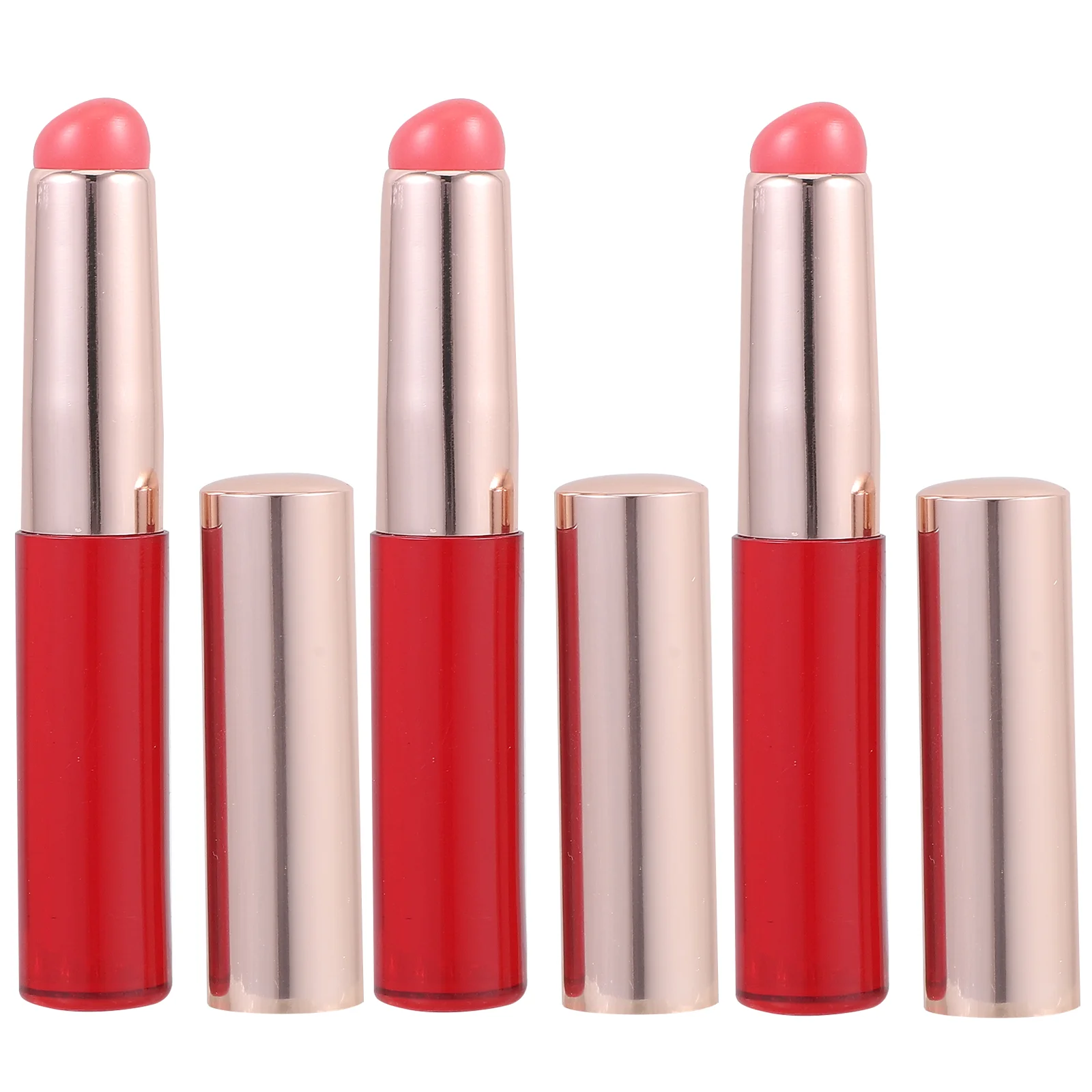 Pinceau en silicone pour rouge à lèvres pour femme, applicateur de baume correcteur, baguettes à manche rouge, outils de maquillage en plastique, Abs Miss, 3 pièces