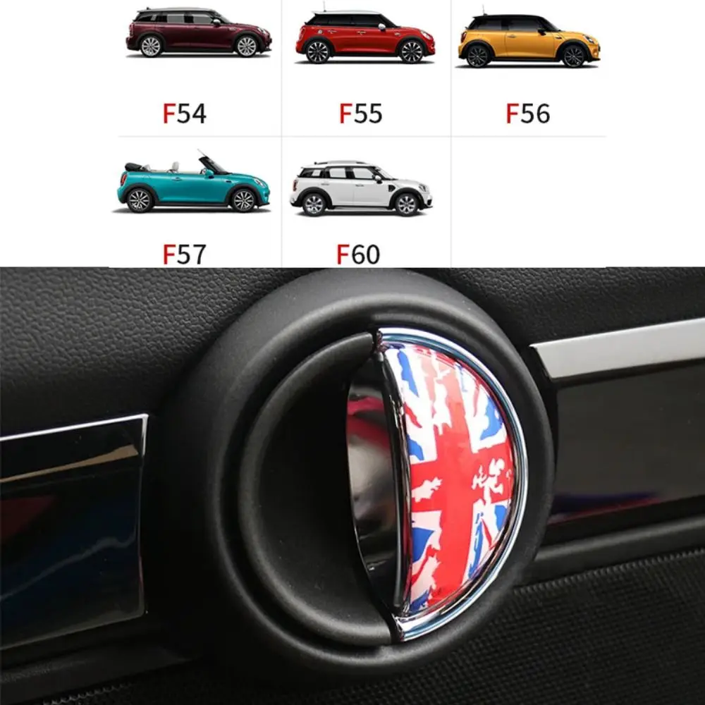 2PCS ABS Car Door Handles Sticker Multicolor National Flag Car Door Handles Decor Round Stereo Protective Sticker for BMW MINI