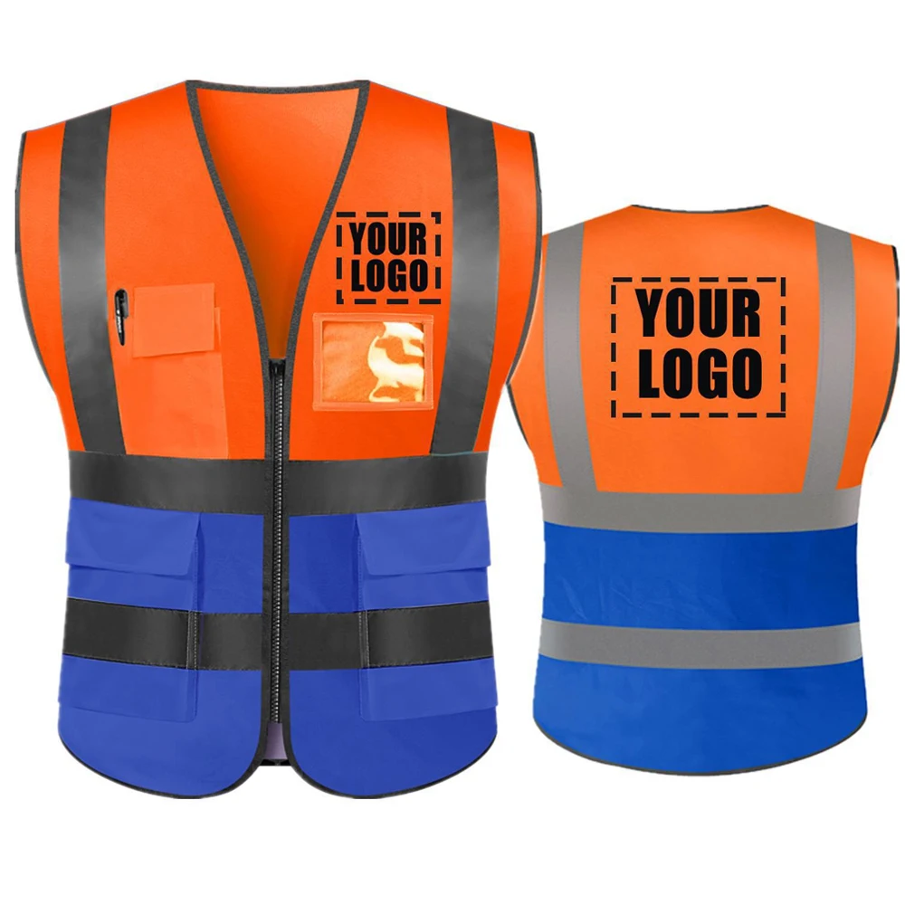 Hi Vis Work Wear Reflective Safety Vest Construction Site Security-protection High Visibility Working Vest Custom Your Text Logo