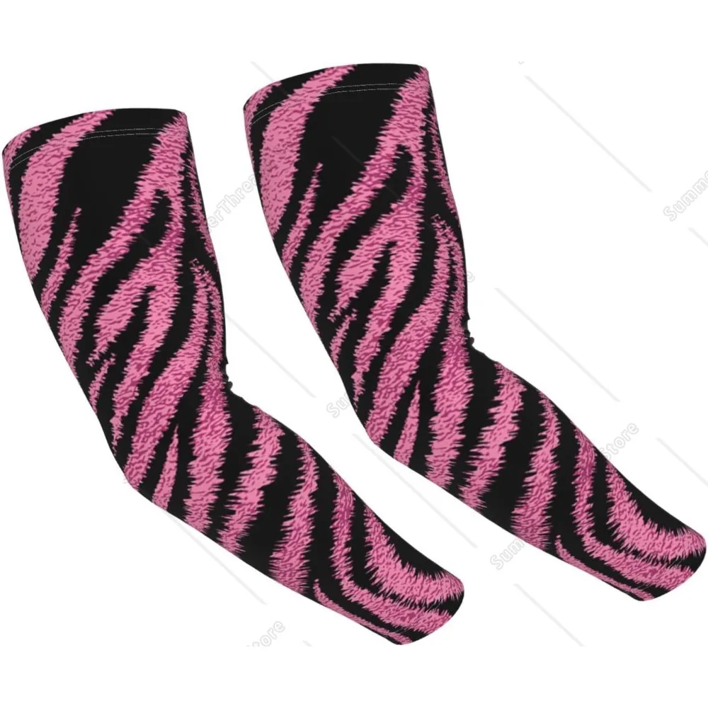 

Men's Ladies Hana Zebra Pink Arm Cover r Ice Silk Sleeve Cold Sensation Sweat Absorbing