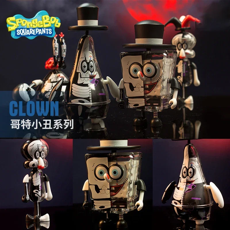 4pcs Spongebob Squarepants Patrick Star Anime Action Figure Half Skeleton Model Desktop Collectible Decoration Doll Kawaii Toys