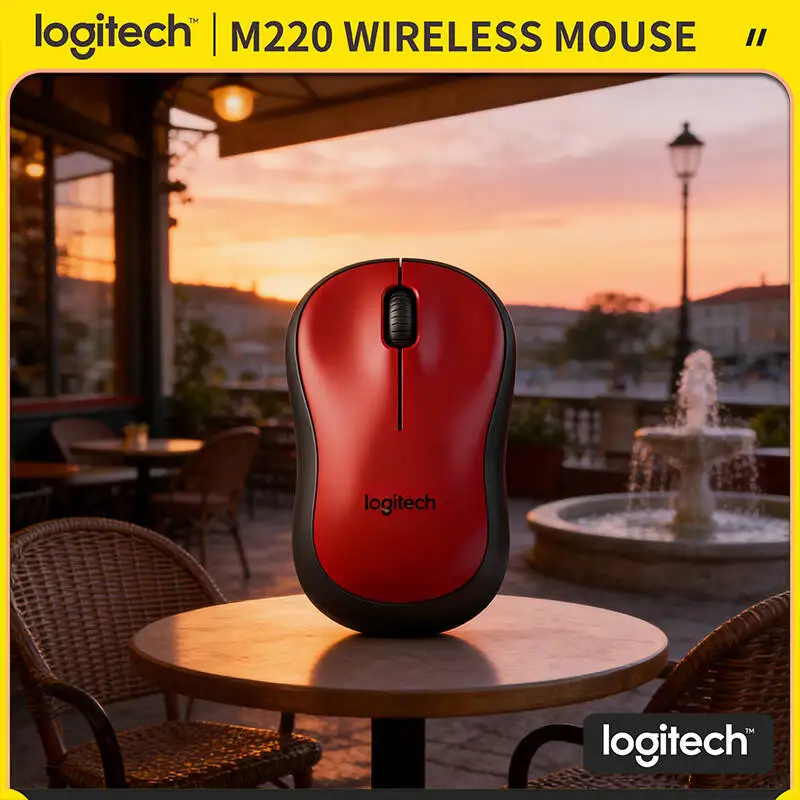 

Logitech M220 Quiet Wireless Mouse 3 Buttons Ergonomic Design 2.4GHz Connection 18-Month Long Battery