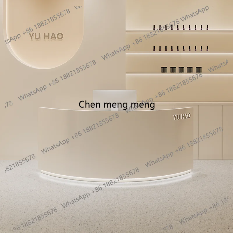 

Изогнутые роскошные стойки ресепшн RR: уникальный дизайн для салонов красоты, европейская эстетика, мебель для лаунж-зон