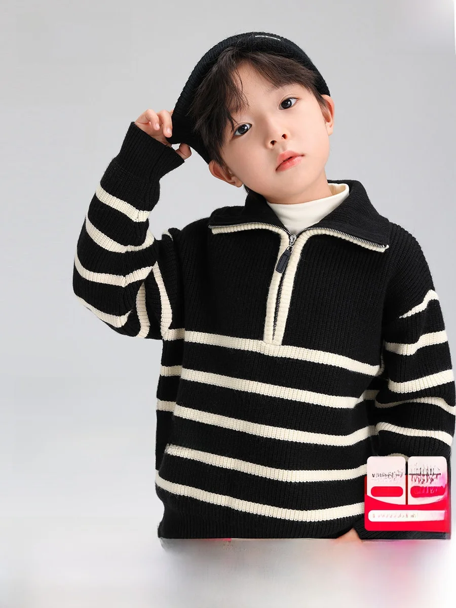 pull-en-tricot-raye-pour-garcons-col-montant-vetements-d'automne-et-d'hiver-pour-enfants-style-decontracte-pull-epais-a-manches-longues