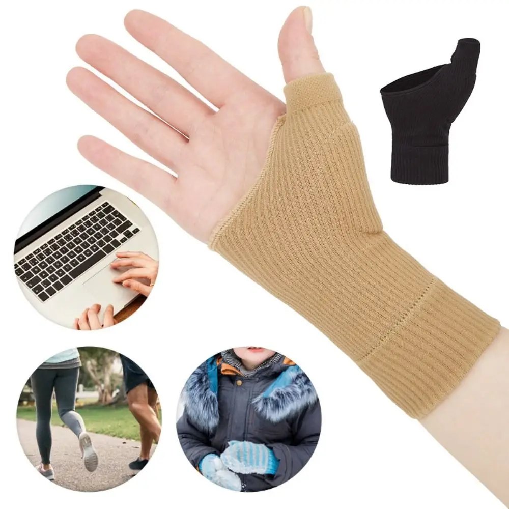 Adjustable Wrist Thumbs Hands Support Coldproof Warmer Brace Protective Sleeve Elastic Finger Holder Protector Men Women