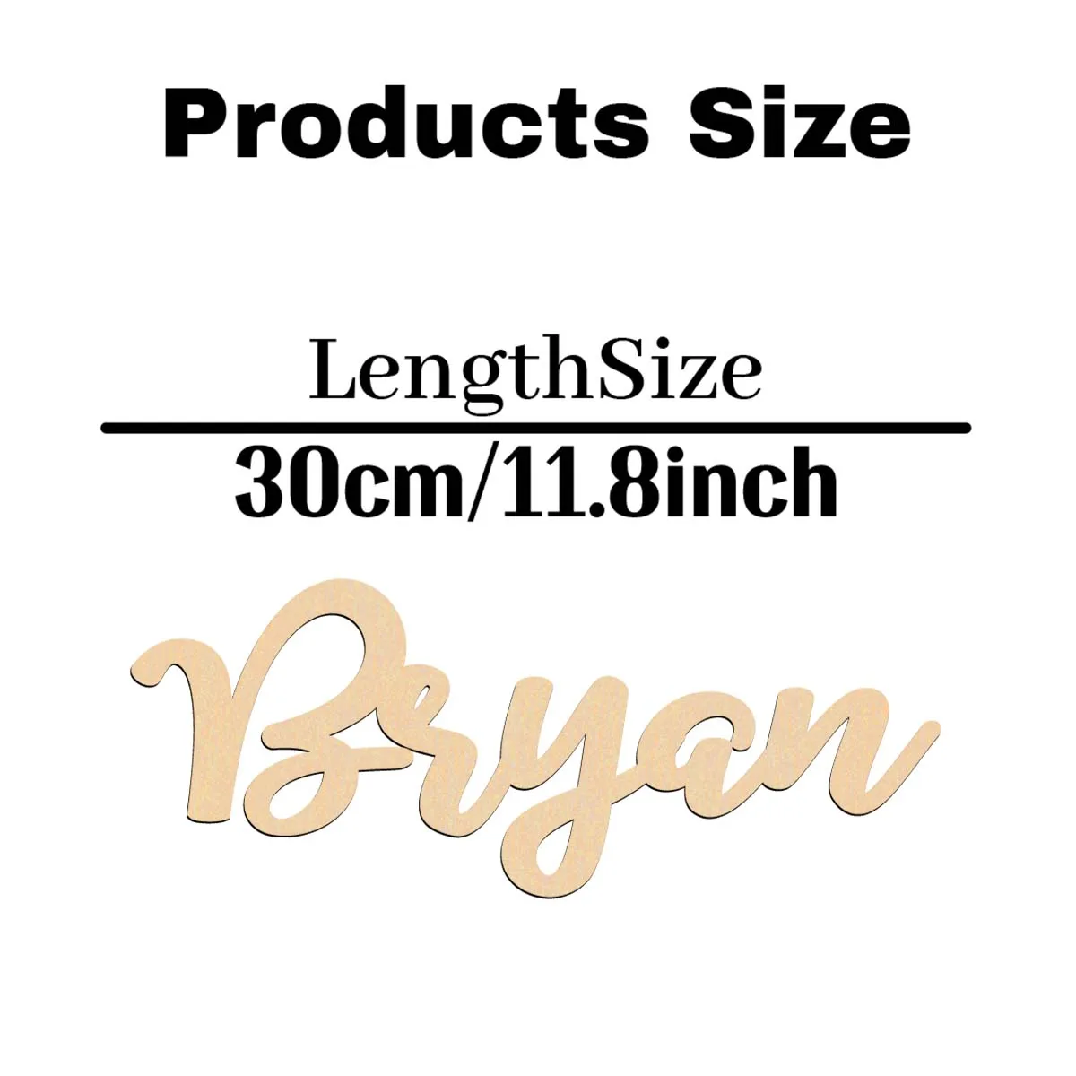 1pc Romantic Biyan example Customizable Text Laser-Cut Sign Wooden Decor Wooden Sign Unfinished Wood for Painting or Glittering