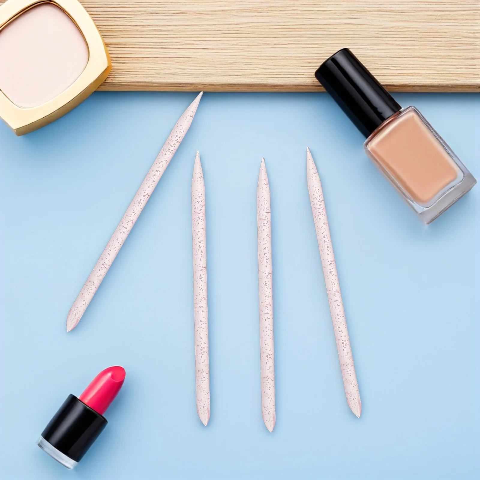 

400Pcs Nail Art Cuticle Pusher Sticks Disposable Dual Ended Cuticle Remover Set Pink Nail Grooming Tools Professional Manicure