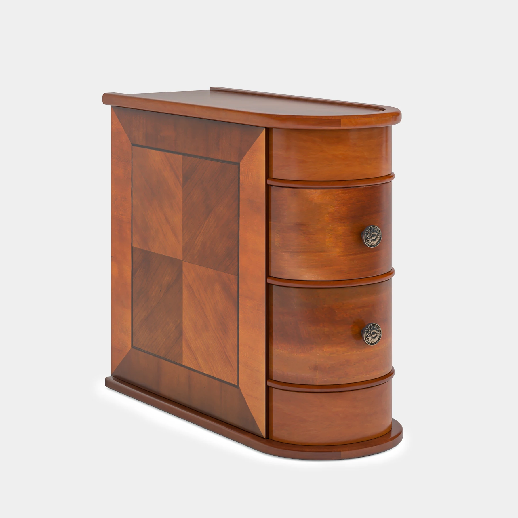 Tribesigns End Table Round Solid Wood Sofa Bedside Narrow Bedroom Side Table Nightstand with Drawer image 3