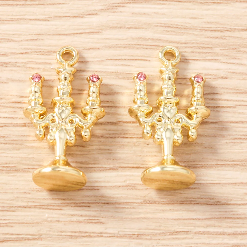 Tusember 5 Stück 13x23mm Legierungs-Kerzenständer-Anhänger Menora-Anhänger für Schmuckherstellung Halsketten Ohrringe DIY Handgemachte Bastelarbeiten – Detail 6