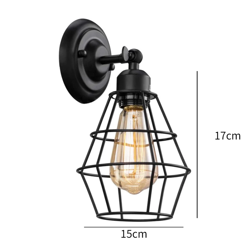 

Retro Industrial Wind Wall Light Modern Creative Corridor Balcony Bathroom Mirror Restaurant Bar Cafe Iron Decorative Light