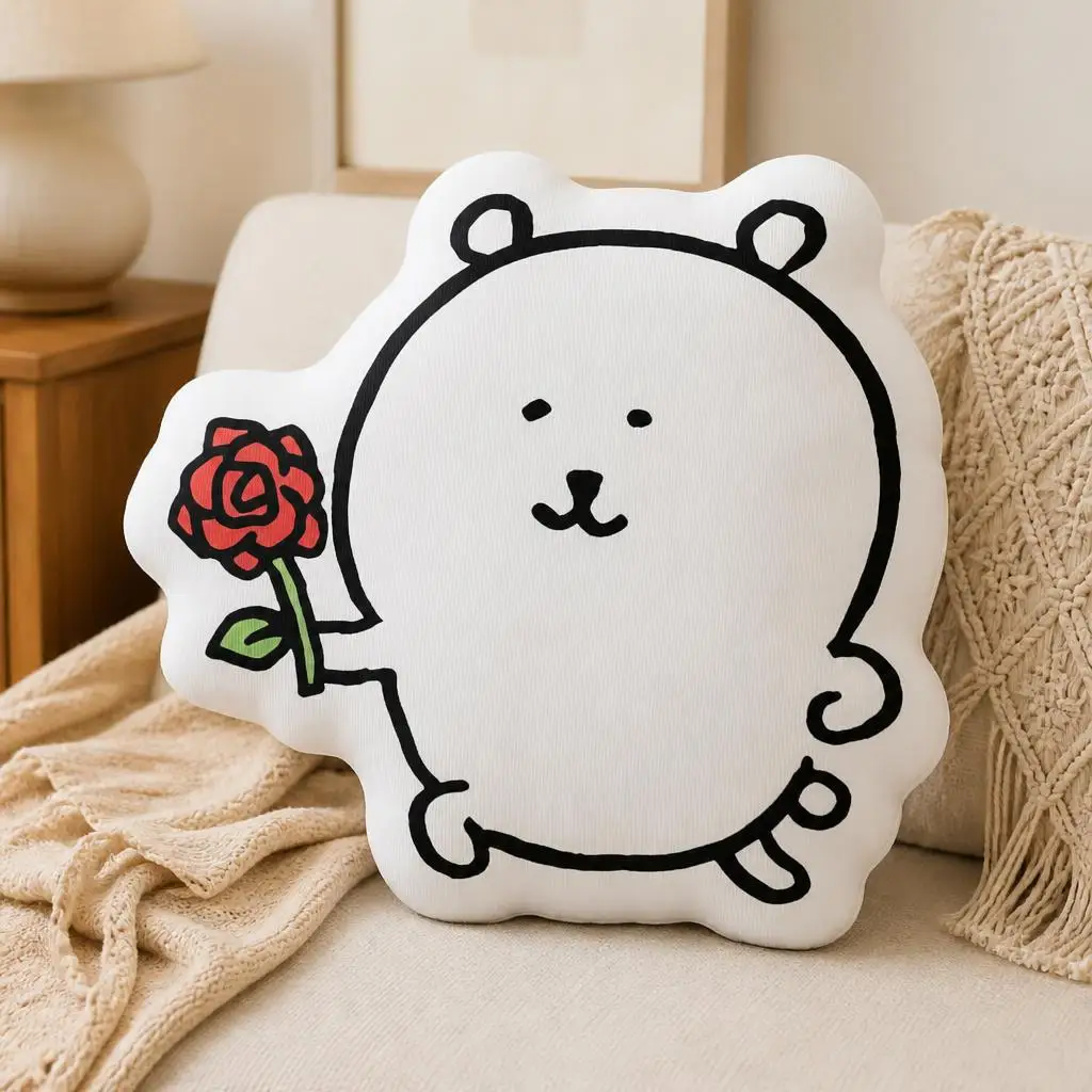 Joke Bear Rose Funny Pillow Cushion Irregular Stuffed Throw Pillow Home Decor Gift Sofa Bed