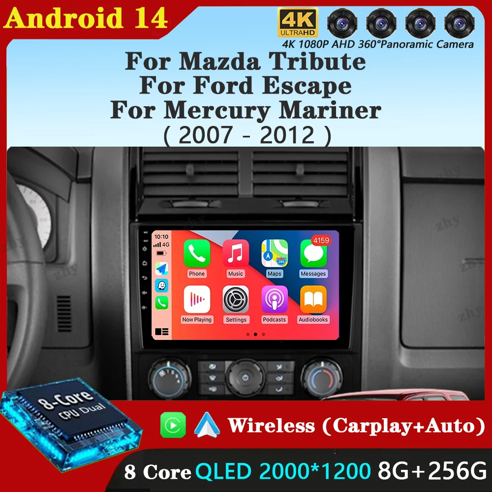 

For Mazda Tribute For Ford Escape For Mercury Mariner 2 2007 - 2012 Car Radio Multimedia Video Player Navigation stereo carplay