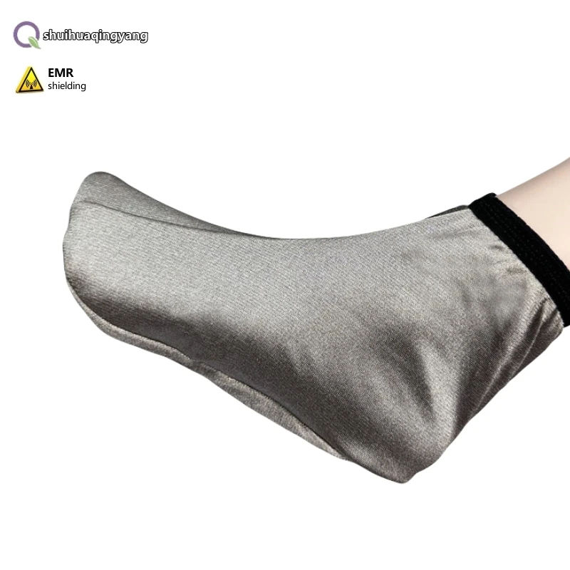 طبقة داخلية واقية من الإشعاع الكهرومغناطيسي 100% جوارب من الألياف الفضية مضادة للبكتيريا وقابلة للغسل للرجال والنساء #3