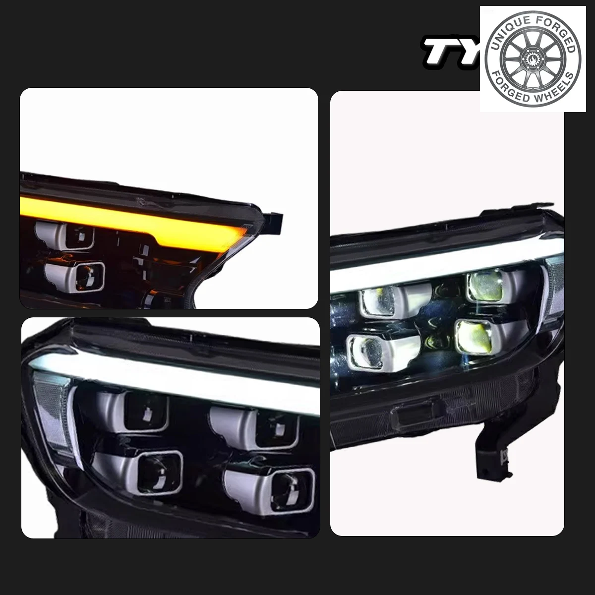 

Фара BC Car для Ford Ranger 2016-2020: Модернизированная, с новыми динамическими ДХО и светодиодными поворотниками, автоаксессуар