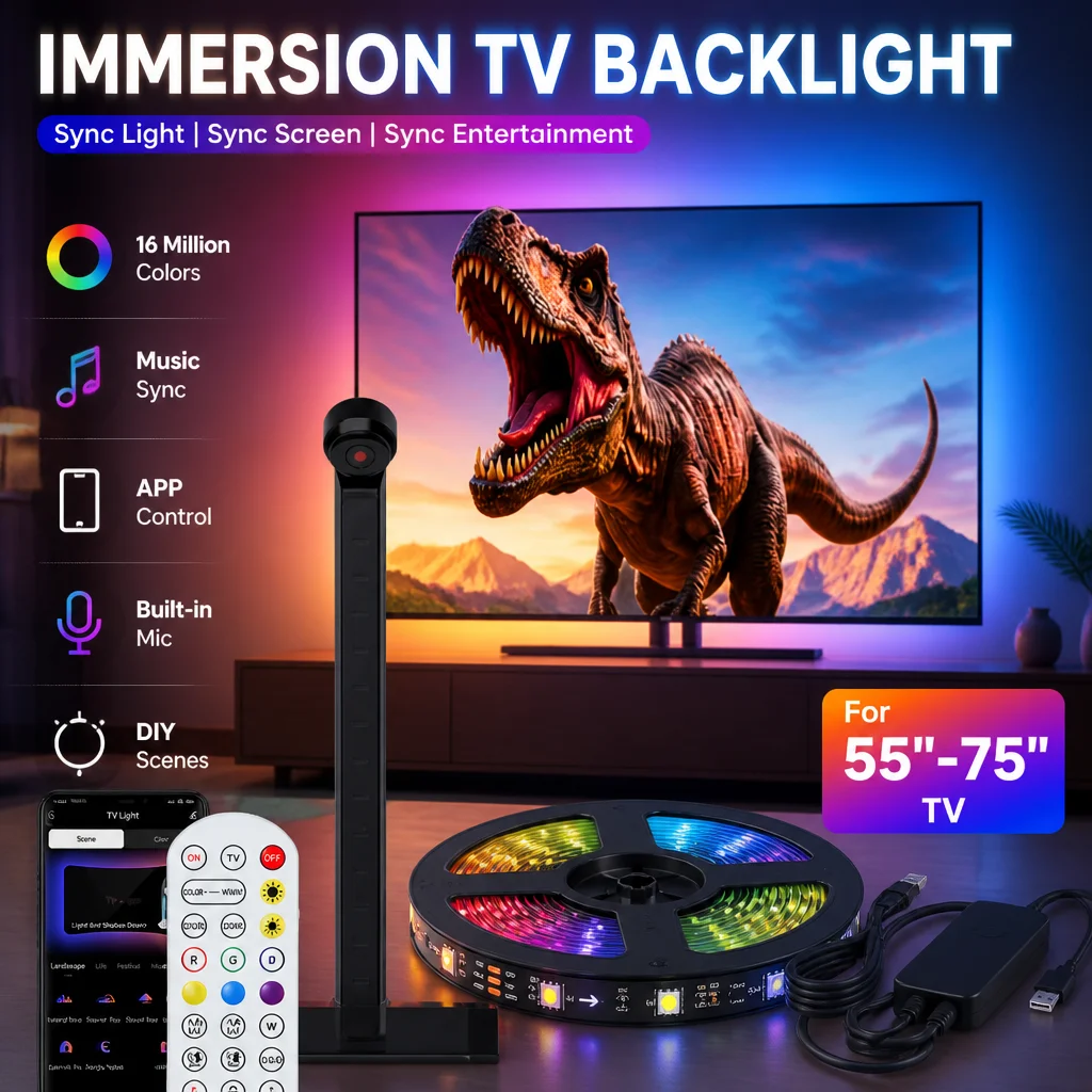 Television USB Lights Strip Same Screen Color Selection Light Synchronization Intelligence Mood Lamp APP Remote Control Lamps