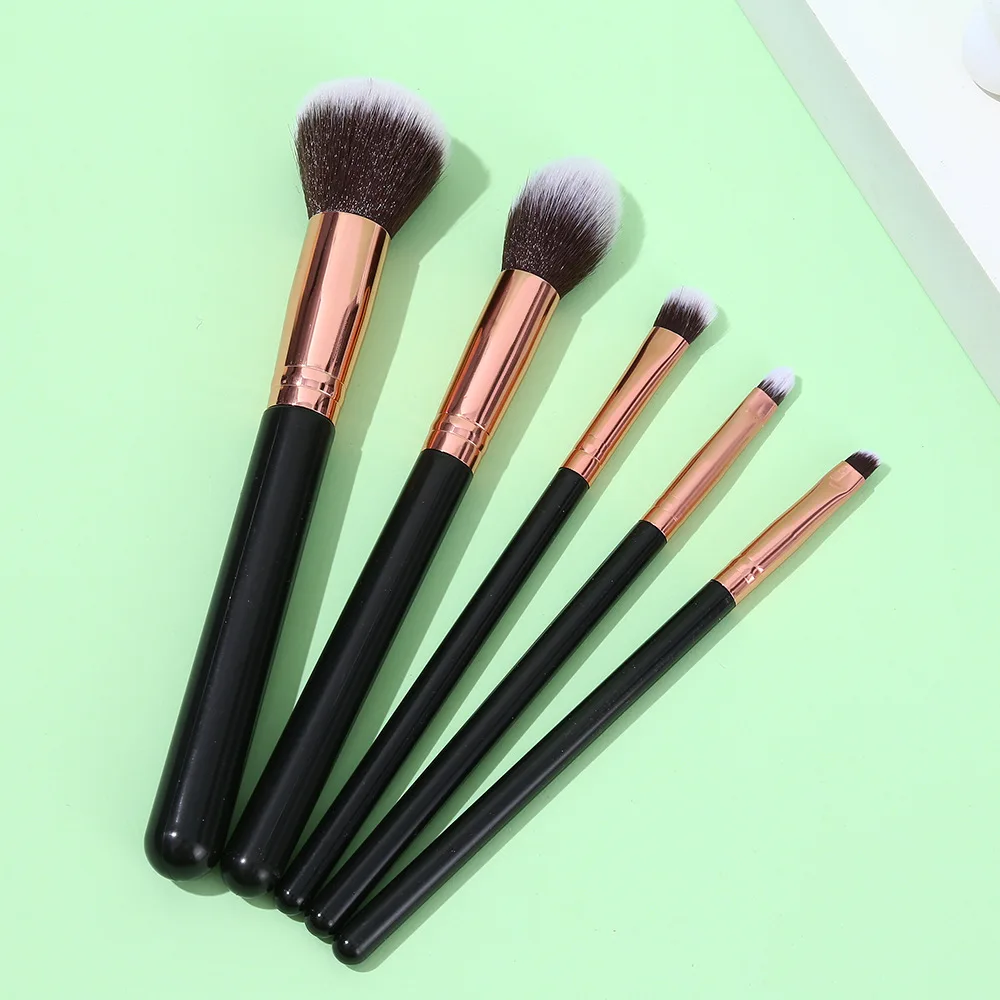 Stylish 5-Piece Makeup Tool Set for Beginners: Powder Brush, Eyeshadow Brush, Portable Multifunctional Makeup Brush Set
