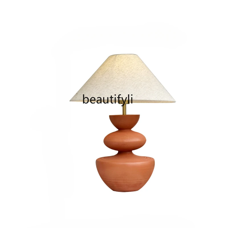 Antique Table Lamp Retro Art Bedroom Good-looking Minimalist Japanese Style Bedside Ambience Light