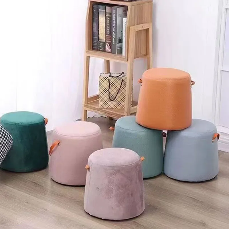 

Living Room Foot Stool Wooden Office Shower Minimalist French Designer Padded Filler Stools Hallway Balcony Furniture