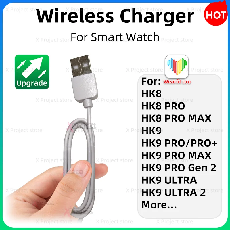 Original Wireless charger For Smart Watch HK8 Pro Max For HK9 PRO Plus MAX Mini HK9 Ultra 2 Smartwatch USB Power Charging cable