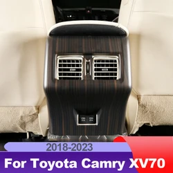 Car Armrest Back Rear USB Charger Port Panel Protector Cover Trim For Toyota Camry 70 XV70 2018-2020 2021 2022 2023 Accessories