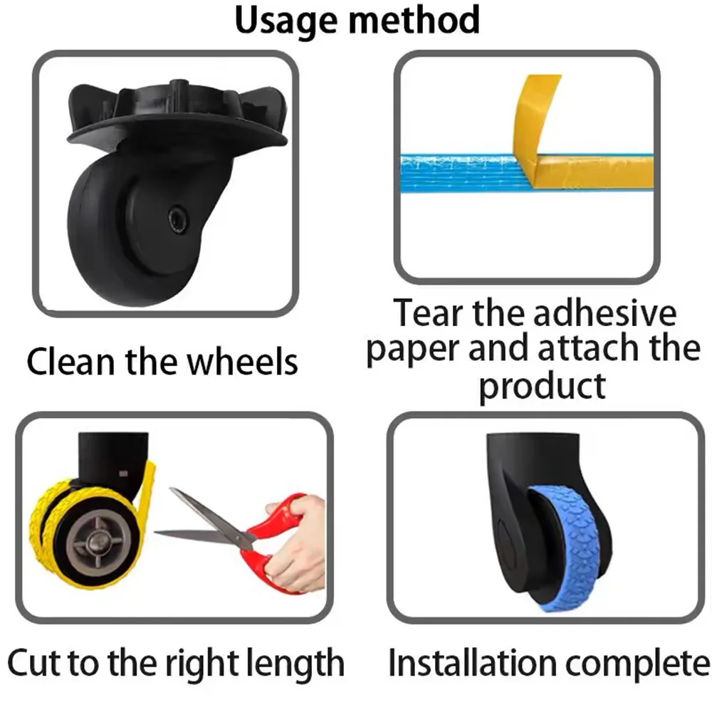 Funda protectora de silicona para ruedas de maleta, cubierta de ruedas con sonido silencioso para equipaje de viaje, ruedas para zapatos, Reduce el