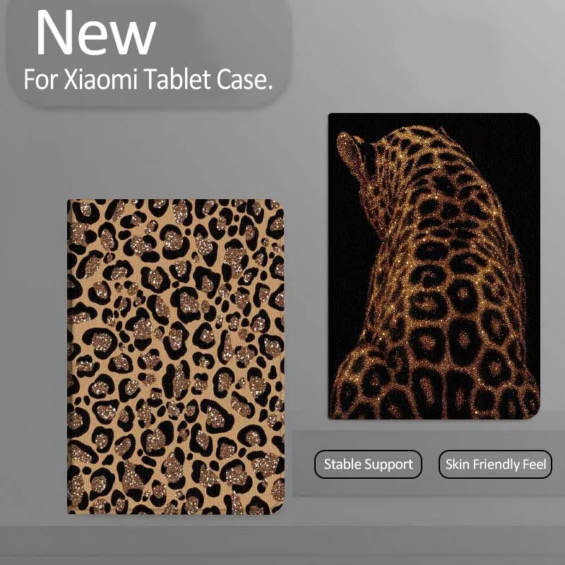 Étui pour tablette avec motif léopard doré pour Xiaomi Redmi Mini Pad SE K 2 4 5 6 7 8 2023 2025 11 8.8 11.2 10.1 Pro