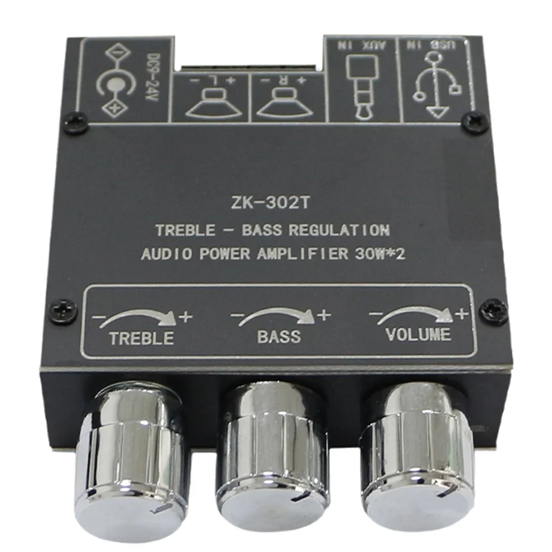 【HOT】ZK-302T وحدة مضخم الطاقة الرقمية بلوتوث 2.0 ستيريو ثنائي القناة 30 وات + 30 وات مع نغمات عالية ومنخفضة