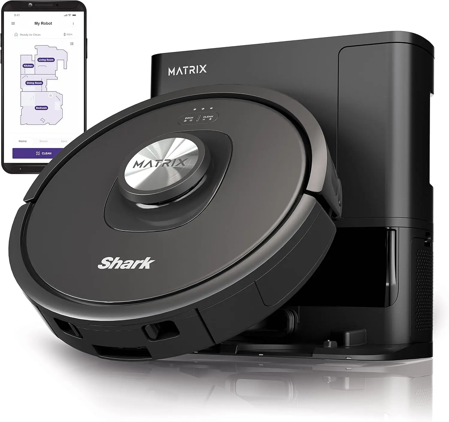 

R-RV2310AE Matrix Self Empty Robot Vacuum for Carpets & Hardfloors with 45-Day Capacity Self-Cleaning Bagless Base - Certified R