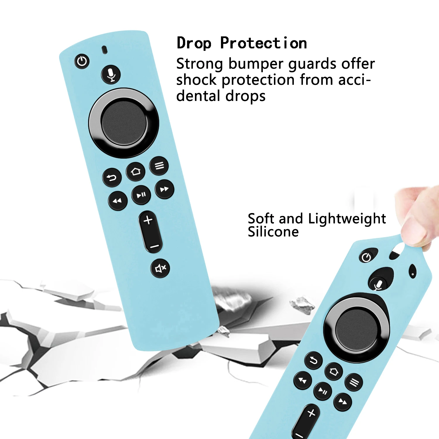 Protective Silicone Case Fit for Amazon Alexa Fire TV Stick Remote Control Cover Shockproof Anti-Slip Durable Controller Sheath