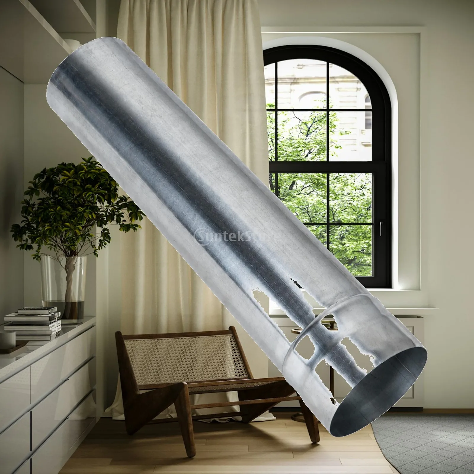 Camping Firebox Chimney Flue Tube 60mm Stainless Steel Smoke Vent Pipe for Outdoor Wood Stove Shelter