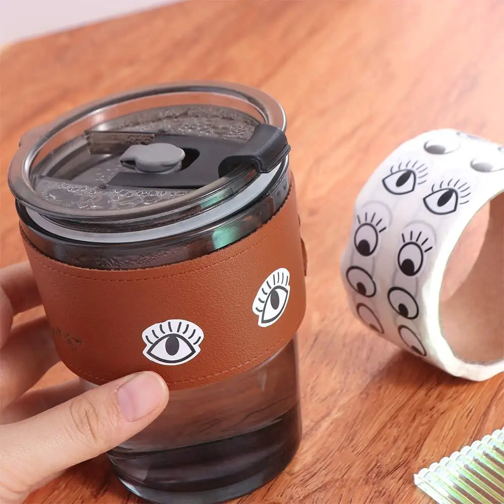 1000 uds/rollo de pegatinas autoadhesivas Premium para ojos, Mini pegatinas reutilizables en forma de ojo para regalo, manualidades, diseños en blanco y negro