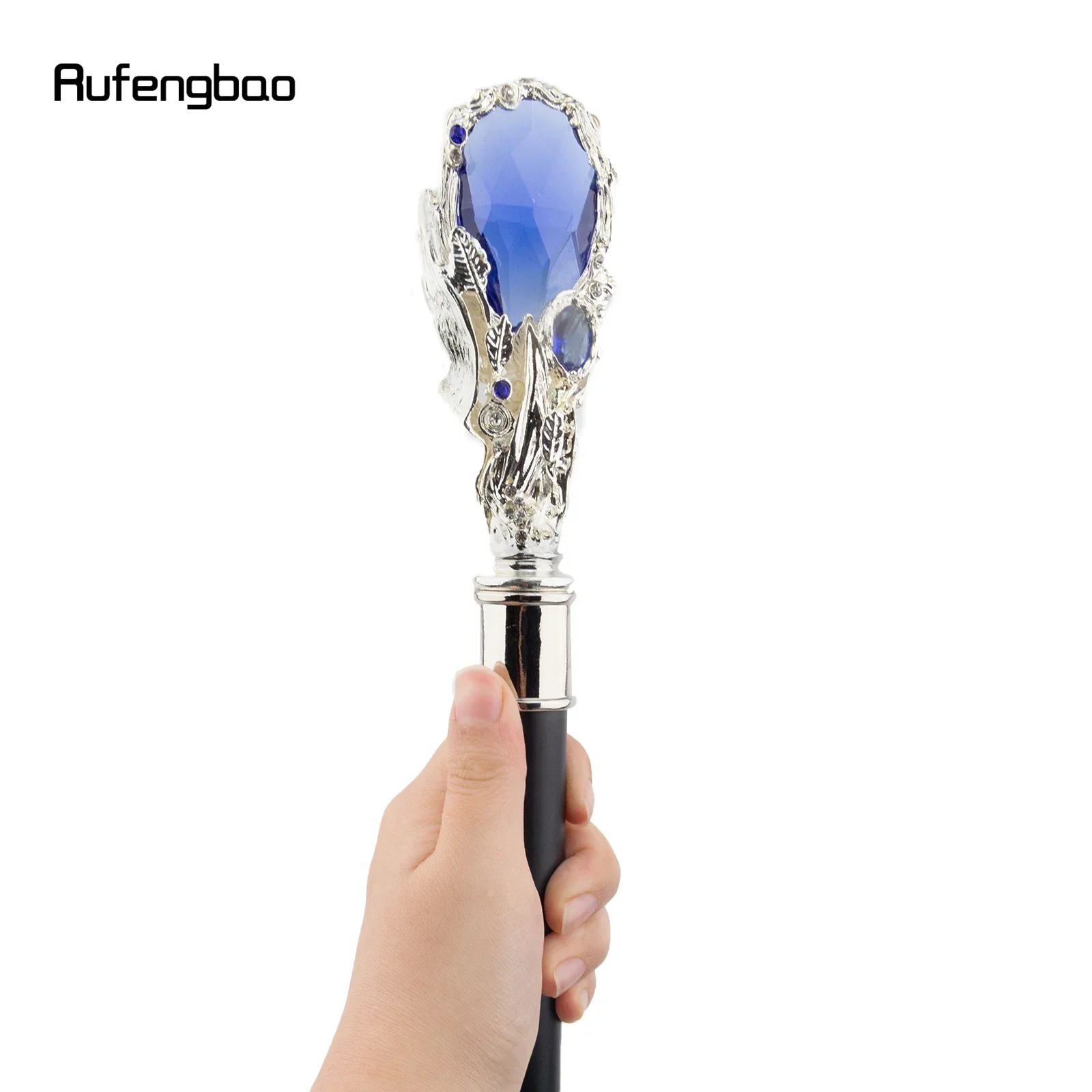 ブルーダイヤモンド ホワイト ウォーキングケーン ファッション装飾用杖 紳士 エレガント コスプレケーン ノブ クロシエ 92cm