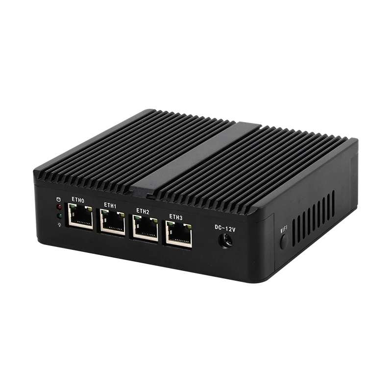 BEBEPC Mini PC Industrial com Inter Celeron N2830 Suporte Pfsense com 4xi210/211 LAN 2xUSB Computador Compacto Win10pro Ready