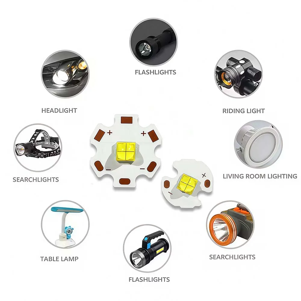 20W 40W High Power LED 5050 Bead Diode 3V 6V 12V With Cable Suitable For Flashlight Parts Bicycle Car Headlight Accessories