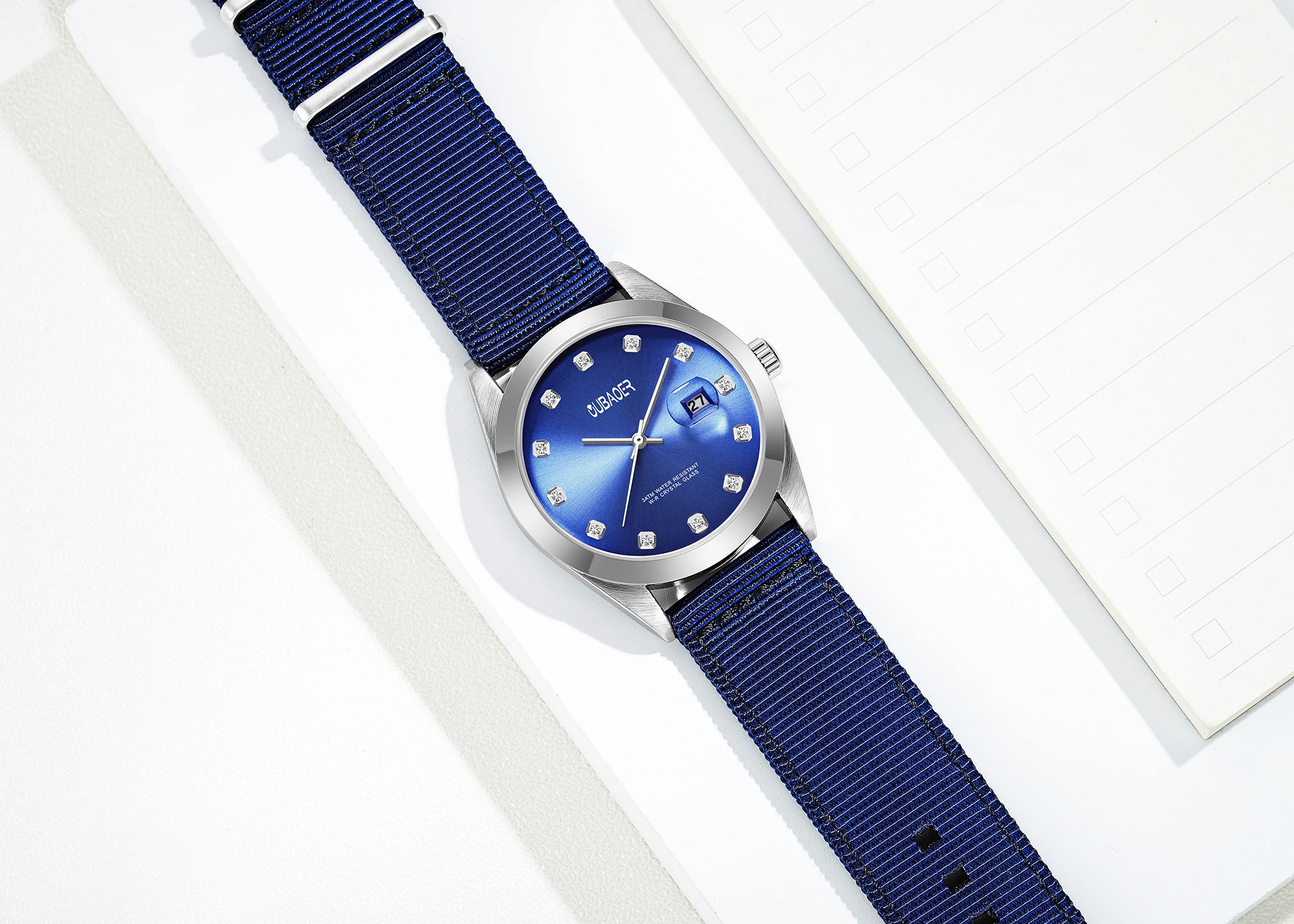 OUBAOER Sport Ocean Men Quartz Wrist Watch Man Quick Release Nylon Strap Hardened Glass Waterproof Outdoor Timepiece Male