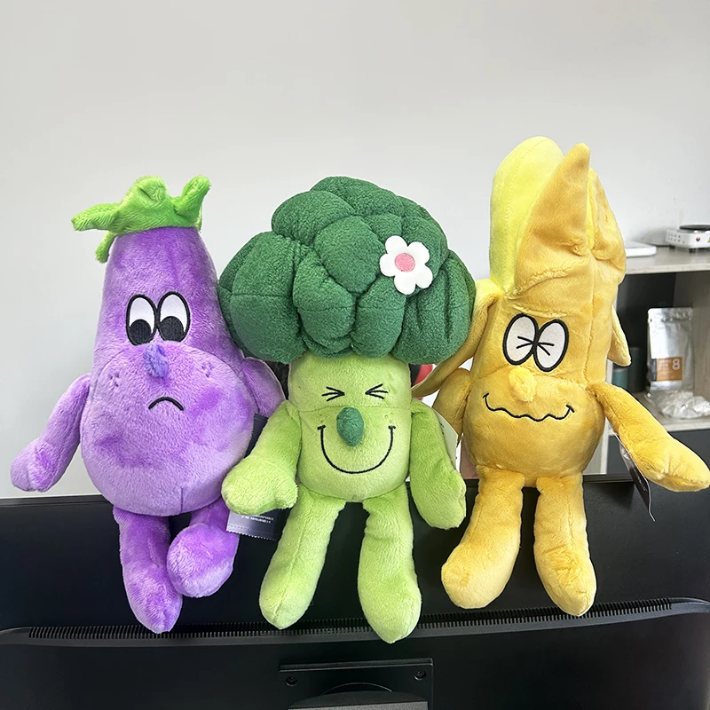 Anime original de 12,6 polegadas Sr. Frutas legumes brinquedos de pelúcia bonito brcoccoli banana berinjela brinquedo de pelúcia para crianças presente