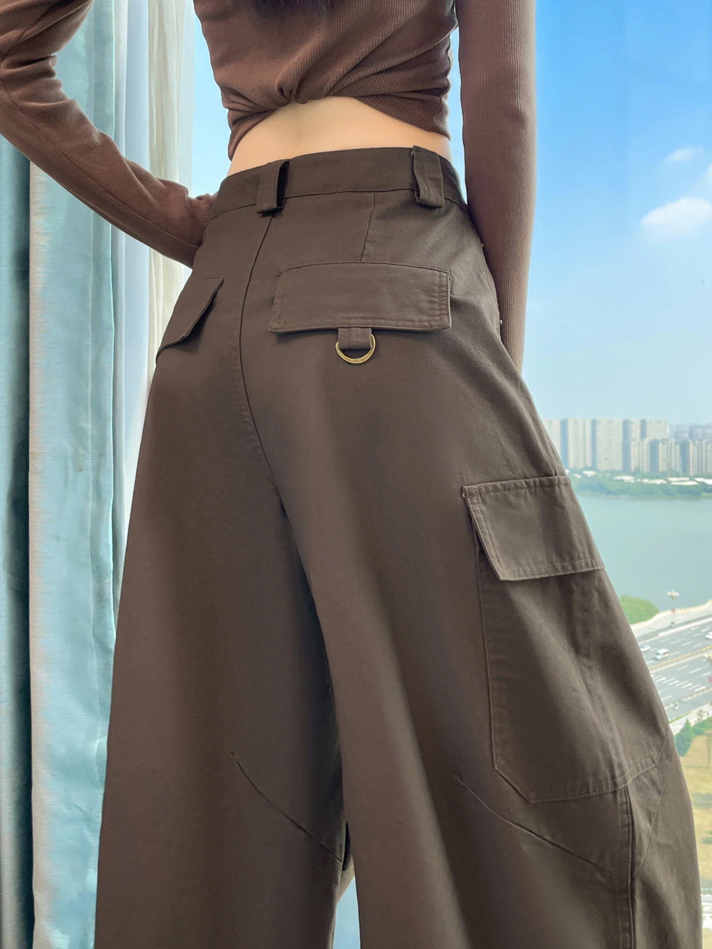 

High Waist Wide Leg Workwear Pants Women's Spring Autumn 2026 New Style American Knife Casual Trousers Straight Fit