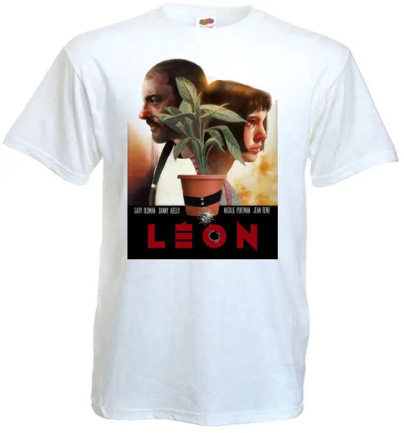 Футболка Leon The Professional v1, белая футболка с постером фильма, все размеры S-5XL Футболка Leon The Professional v1, белая футболка с постером фильма, все размеры S-5XL