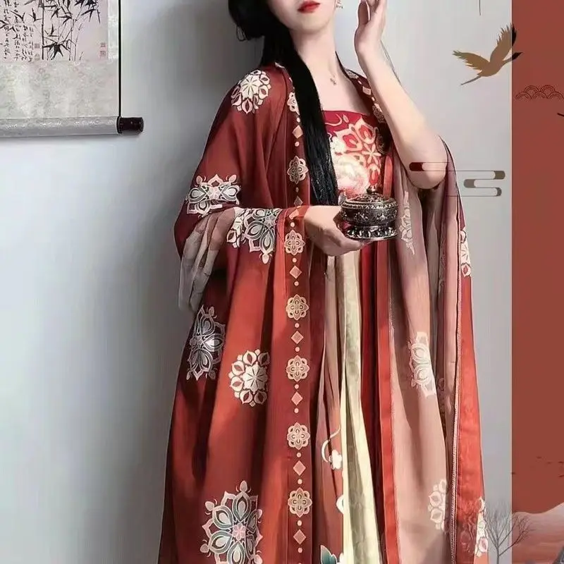 Oversized Hanfu Dress Women Chinese Traditional Cosplay Costume Vintage Tang Suits Hanfu Dress Plus Size 6XL For Ladies 120KG