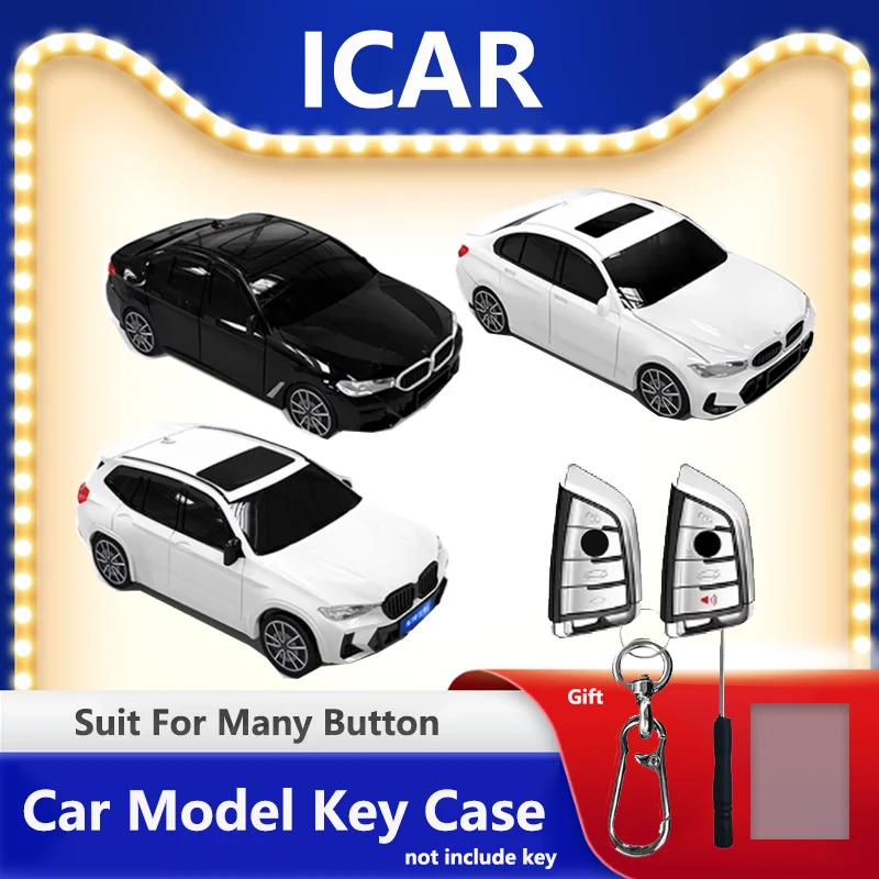 Interesting for Bmw 5 Series Car Model Key Case for 3 Series 6 X3 X5 X1 X3 X6 Protective Key Cover Fob Bag Keychain Accessories