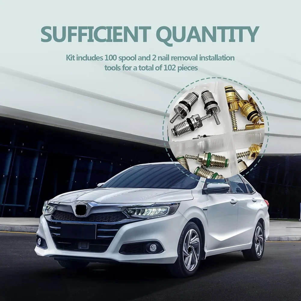 

A02F-102 шт., сердечники клапанов для кондиционирования воздуха, сердечники клапанов A/C R12 R134a, набор аксессуаров, набор инструментов для ремонта сердечников штока клапана