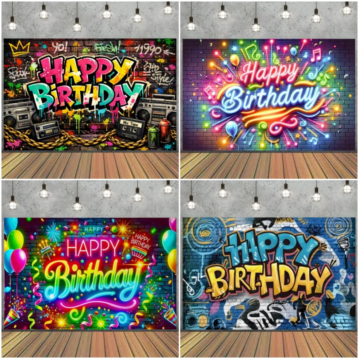 Lighting Decor Photos - 낙서 네온 라이트 테마 생일 파티